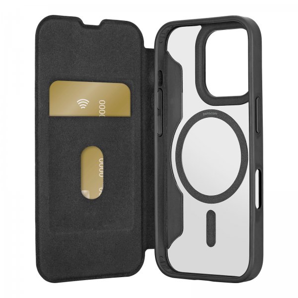 Puro iPhone 16 Pro Cover Book Mag 2 Sort