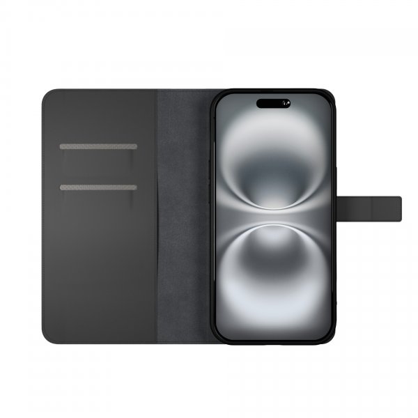 Puro iPhone 16 Pro Cover Wallet Stand Sort