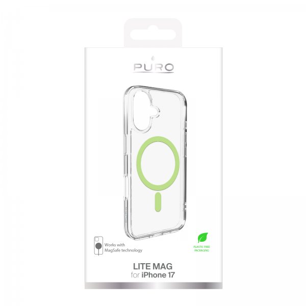 Puro iPhone 17 Cover Lite Mag Transparent Grøn