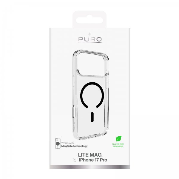 Puro iPhone 17 Pro Cover Lite Mag Transparent Sort