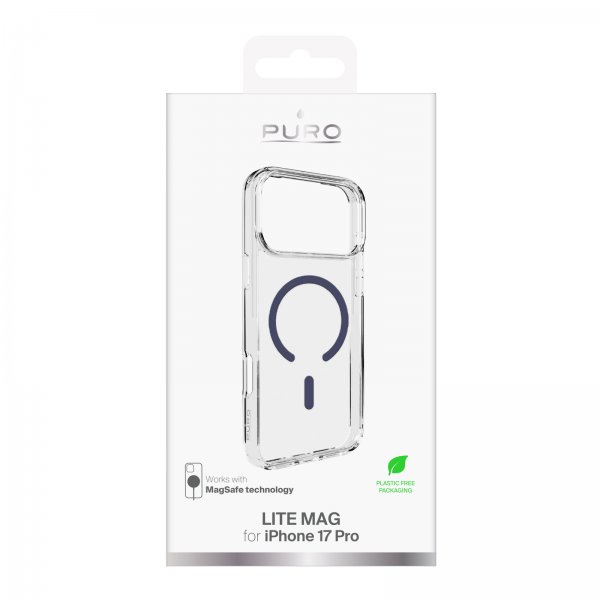 Puro iPhone 17 Pro Cover Lite Mag Gennemsigtig Blå