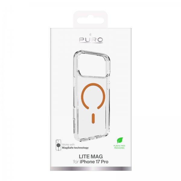 Puro iPhone 17 Pro Cover Lite Mag Transparent Orange