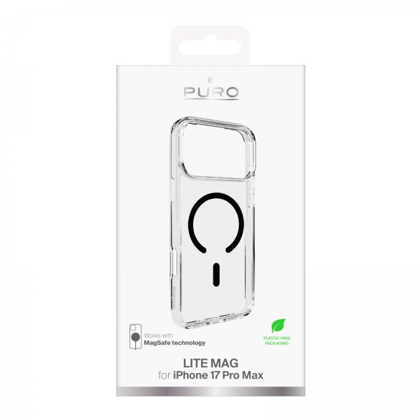 Puro iPhone 17 Pro Max Cover Lite Mag Transparent Sort