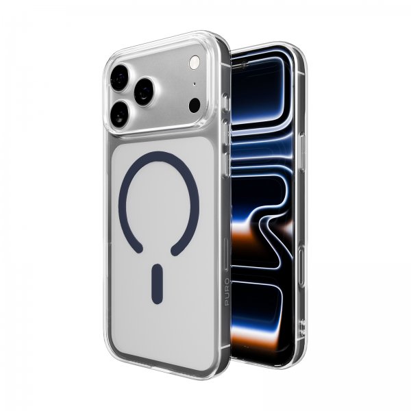 Puro iPhone 17 Pro Max Cover Lite Mag Transparent Blå