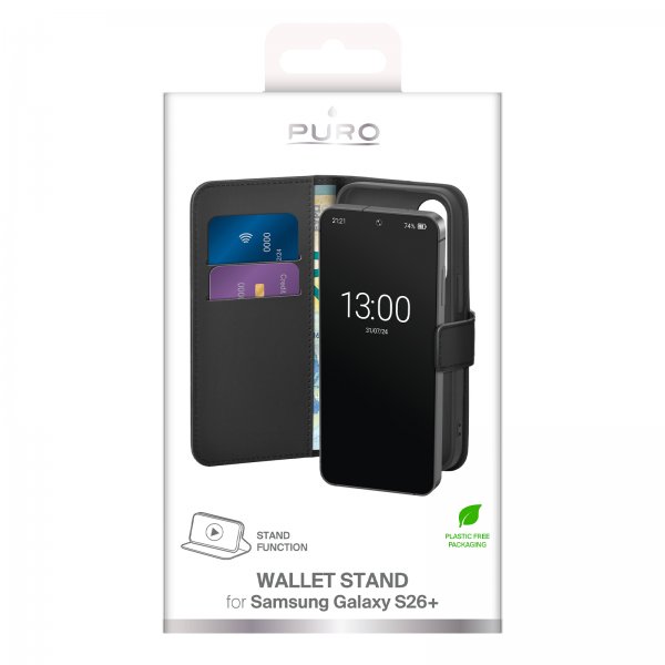 Puro Samsung Galaxy S26 Plus Cover Wallet Stand Sort