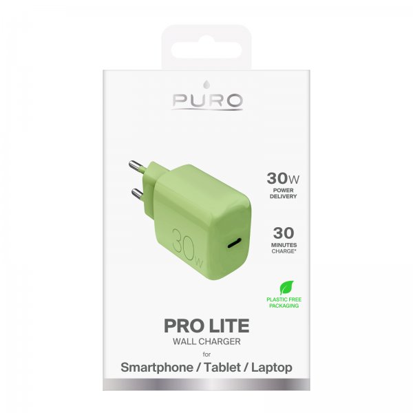 Puro Oplader Pro Lite 30W USB-C Grøn