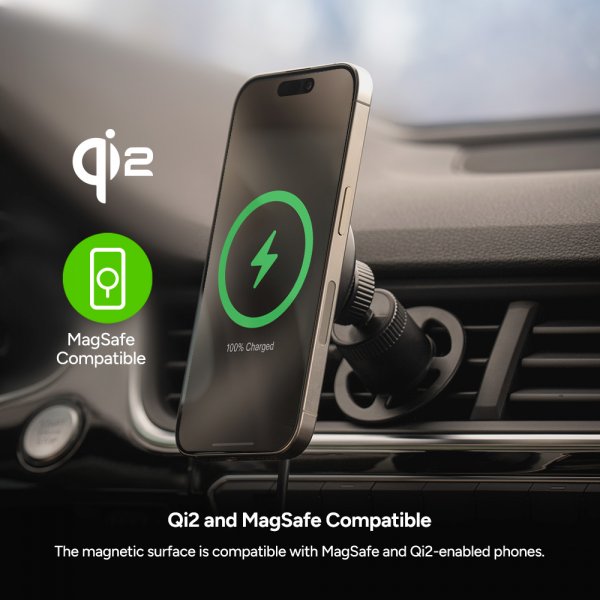 Mophie Bilholder Snap+ Wireless Charging Vent Mount MagSafe