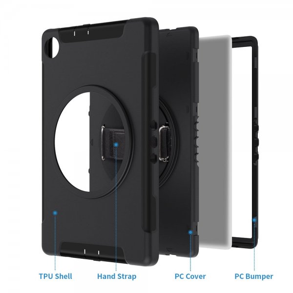 Armor-X Lenovo Tab M10 Plus TB-X606F Cover Regntæt Robust Etui Håndstrop Kickstand