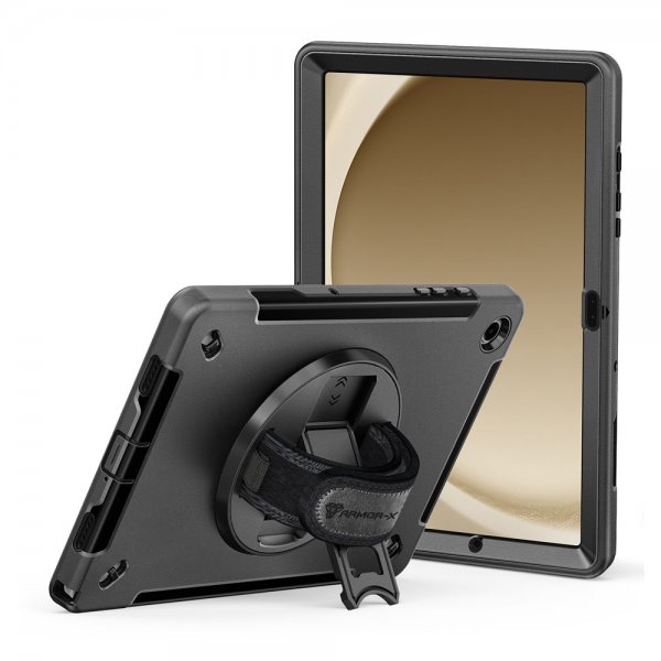 Armor-X Samsung Galaxy Tab A9 Plus Etui Regntæt Robust Cover Håndstrop Støtteben