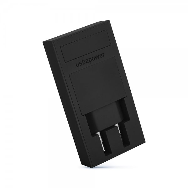 Usbepower ROCK dobbelt USB-oplader 2-i-1 Lommeoplader Sort