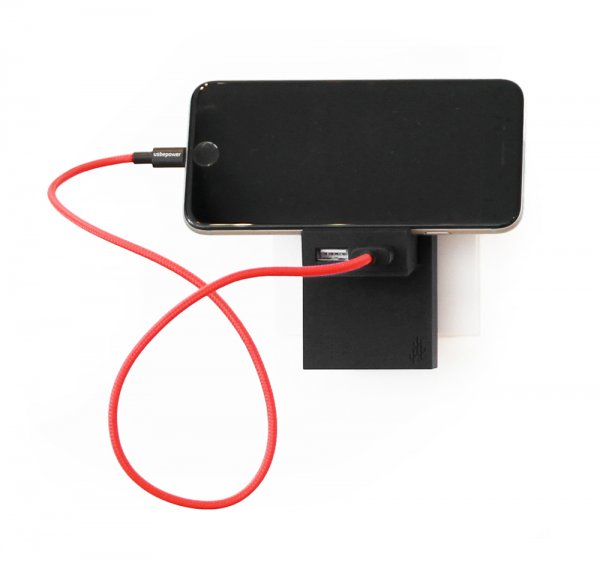 Usbepower ROCK dobbelt USB-oplader 2-i-1 Lommeoplader Sort