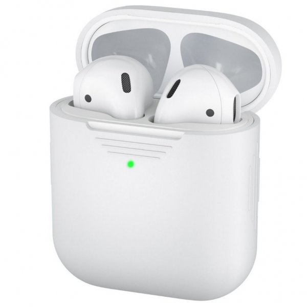 KeyBudz AirPods (1/2) Cover PodSkinz Beskyttende silikonecover Hvid