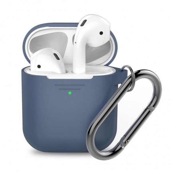 KeyBudz AirPods (1/2) Cover PodSkinz KeyChain Series Koboltblå