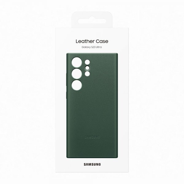 Samsung Original Galaxy S23 Ultra Cover i Læder Grøn