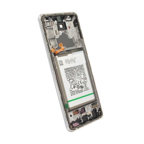 Samsung A72 4G Skærm med LCD Display + Batteri Original - Hvid