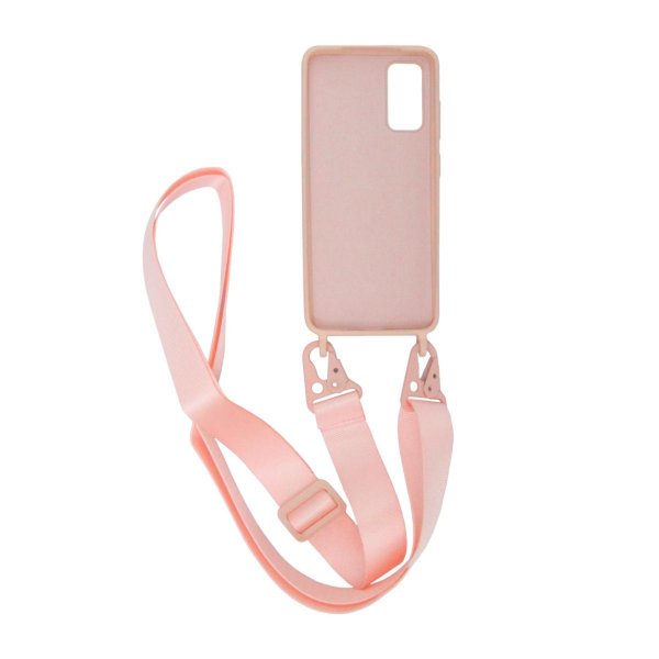 Samsung Galaxy S20 Cover Silikone med Halsrem Rosa