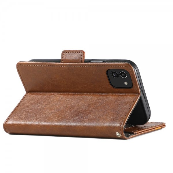 Samsung Galaxy A03 Cover Stripe Mørkebrun
