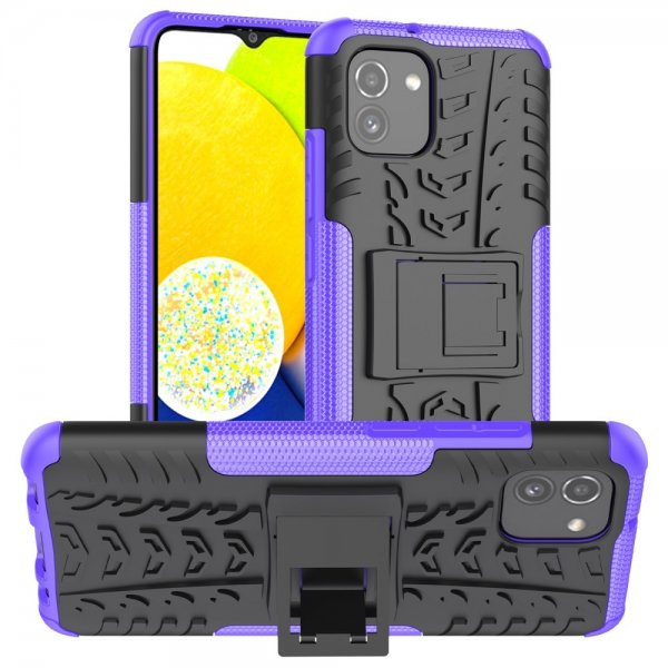 Samsung Galaxy A03 Cover Dækmønster Standfunktion Lilla