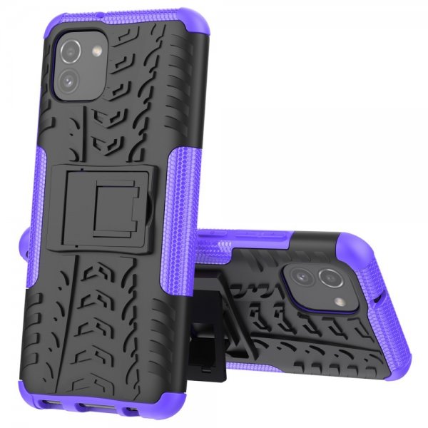 Samsung Galaxy A03 Cover Dækmønster Standfunktion Lilla