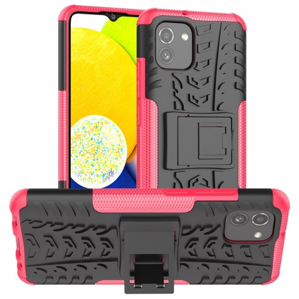 Samsung Galaxy A03 Cover Dækmønster Standfunktion Magenta