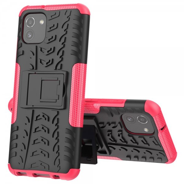 Samsung Galaxy A03 Cover Dækmønster Standfunktion Magenta
