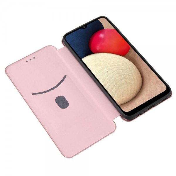 Samsung Galaxy A03s Cover Kulfibertekstur Rosaguld