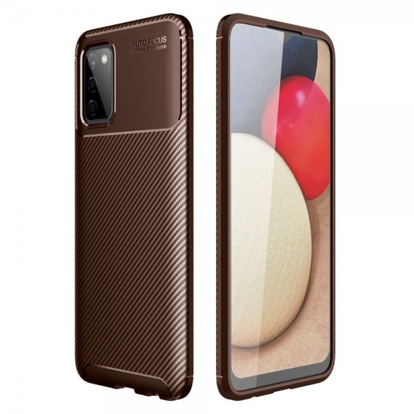 Samsung Galaxy A03s Cover Kulfibertekstur Brun