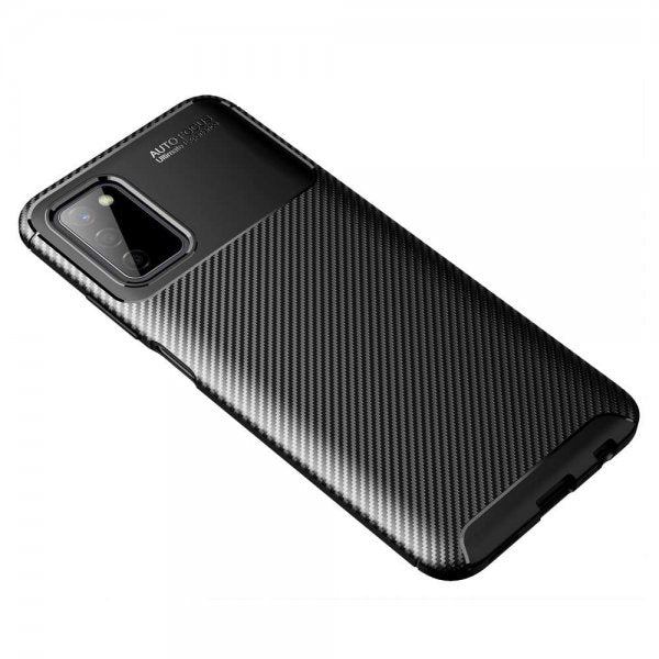 Samsung Galaxy A03s Cover Kulfibertekstur Sort