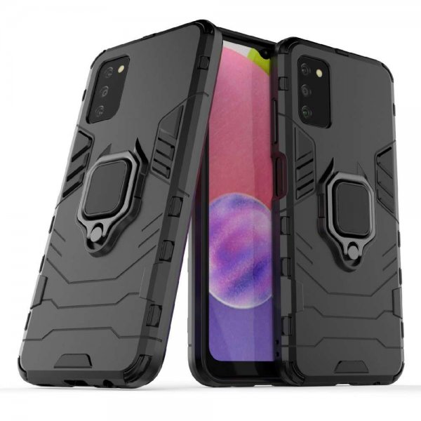 Samsung Galaxy A03s Cover med Ringholder Sort