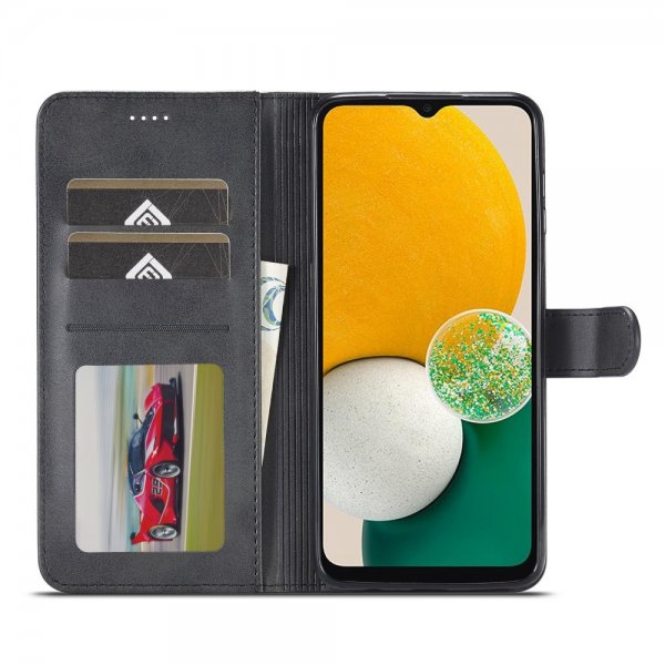 Lc.Imeeke Samsung Galaxy A04s/Galaxy A13 5G Etui med Kortlomme og Stativfunktion Sort