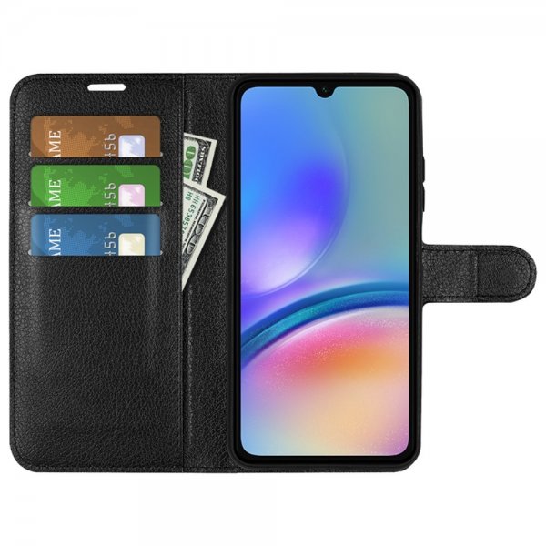 Samsung Galaxy A05s Etui Litchi Sort