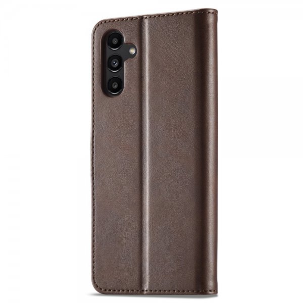 Lc.Imeeke Samsung Galaxy A05s Cover med Kortlomme Standerfunktion Mørkebrun