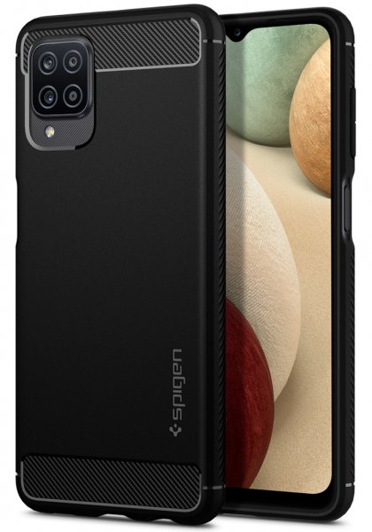 Spigen Samsung Galaxy A12 Cover Rugged Armor Mat Sort