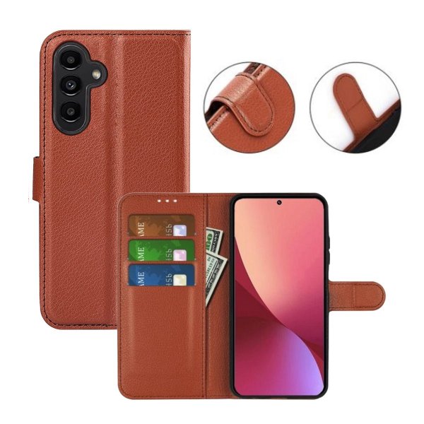 Samsung Galaxy A14 Cover med Stativ Brun