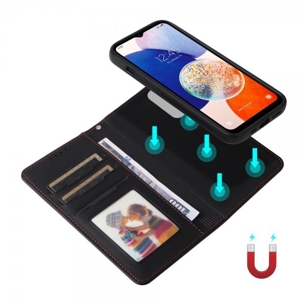 Betopnice Samsung Galaxy A14 Cover med Aftageligt Cover 005 Sort