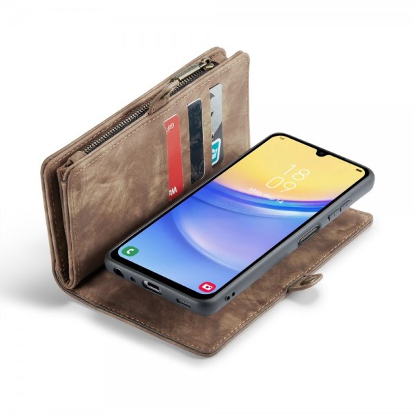 CaseMe Samsung Galaxy A15 Cover 008 Series Aftagelig Skal Brun