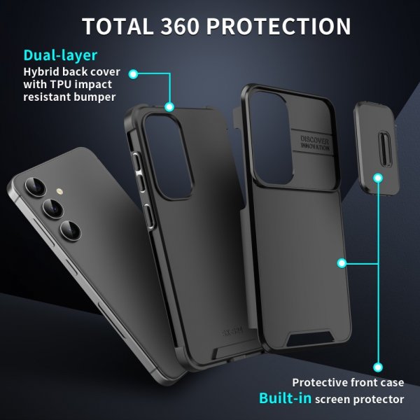 Samsung Galaxy A15 Cover Kameraskydd Sort
