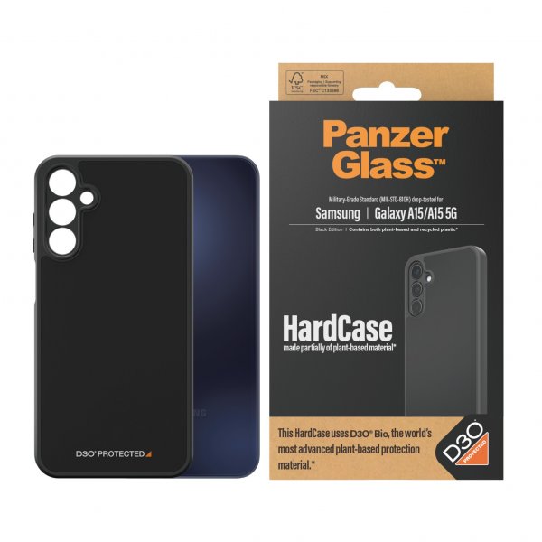 PanzerGlass Samsung Galaxy A15 Cover HardCase D3O Sort