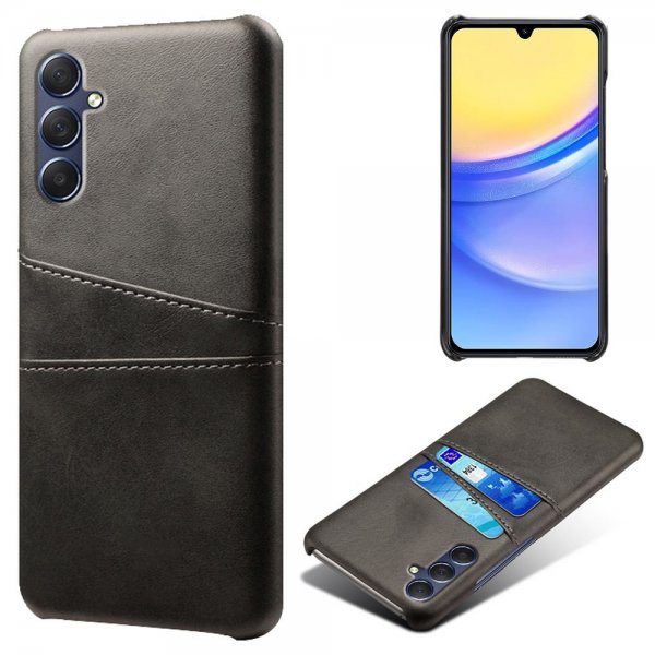 Samsung Galaxy A15 Cover med to Kortlommer Sort