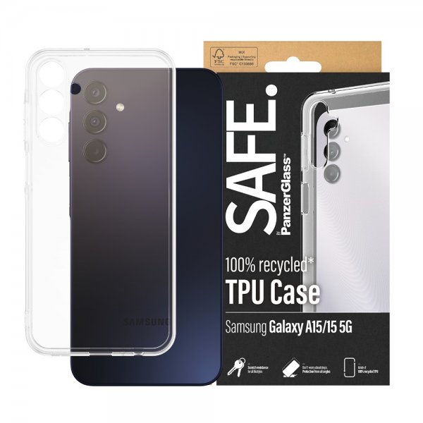 SAFE by PanzerGlass Samsung Galaxy A15 Cover Soft TPU Case Transparent