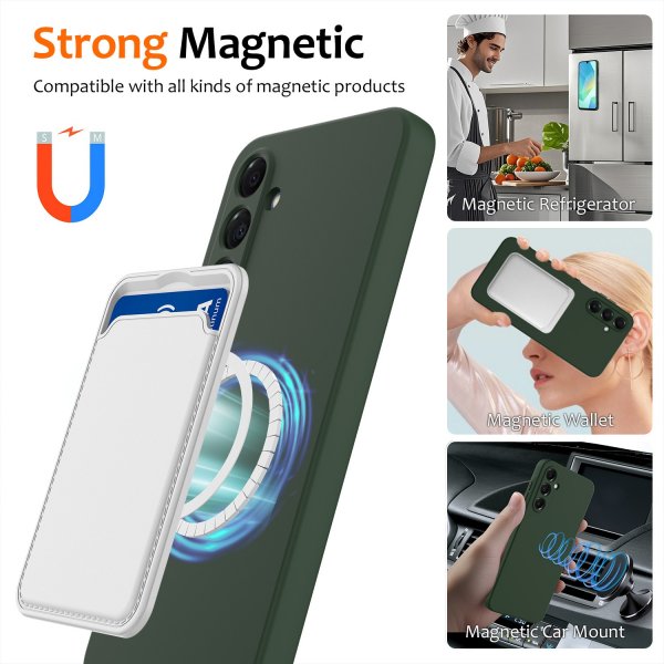 Samsung Galaxy A17 Cover med Strap Silikone MagSafe Mørkegrøn