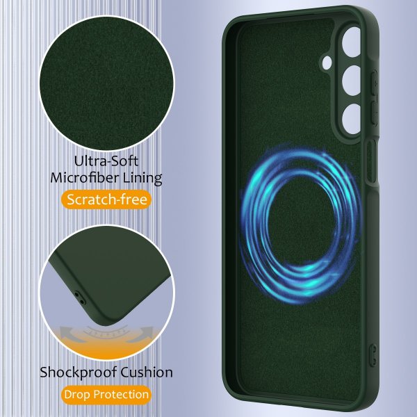 Samsung Galaxy A17 Cover med Strap Silikone MagSafe Mørkegrøn