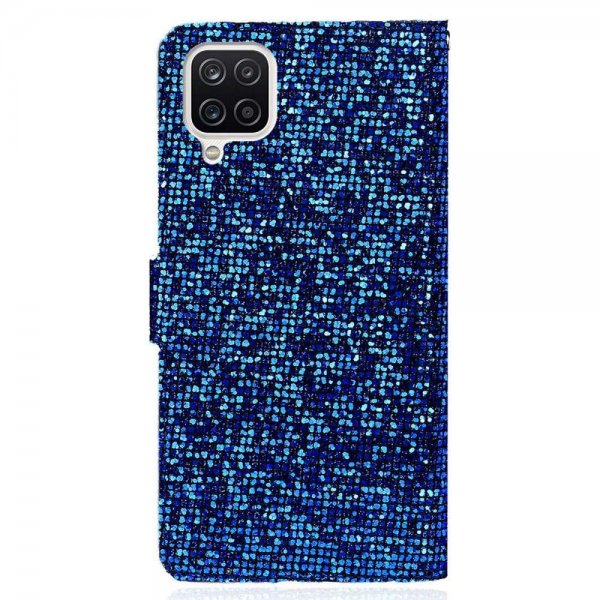 Samsung Galaxy A22 4G Cover Glitter Stribe Blå