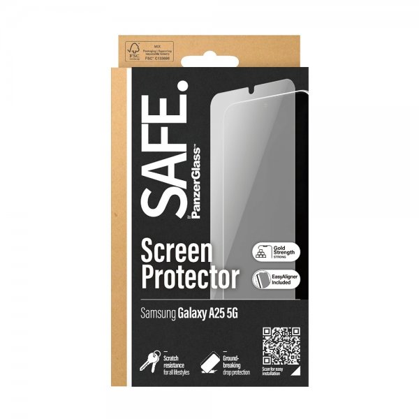 SAFE by PanzerGlass Samsung Galaxy A25 Skærmbeskytter Ultra-Wide Fit EasyAligner