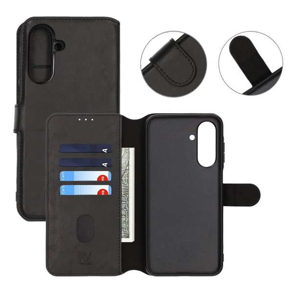 Rvelon Samsung Galaxy A26 Cover Magnetisk Aftageligt Etui Sort