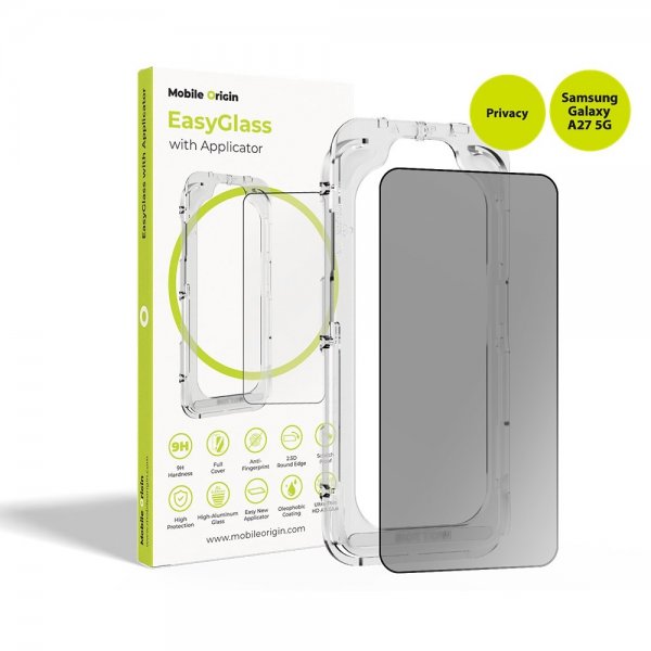 Mobile Origin Samsung Galaxy A27 Skærmbeskyttelse EasyGlass Applicator Privacy