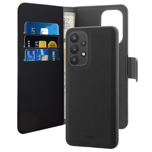 Puro Samsung Galaxy A33 5G Etui 2 i 1 Pungcover Aftageligt Cover Sort