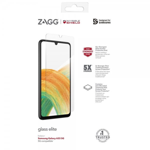 ZAGG InvisibleShield Samsung Galaxy A33 5G Skærmbeskyttelse Glass Elite