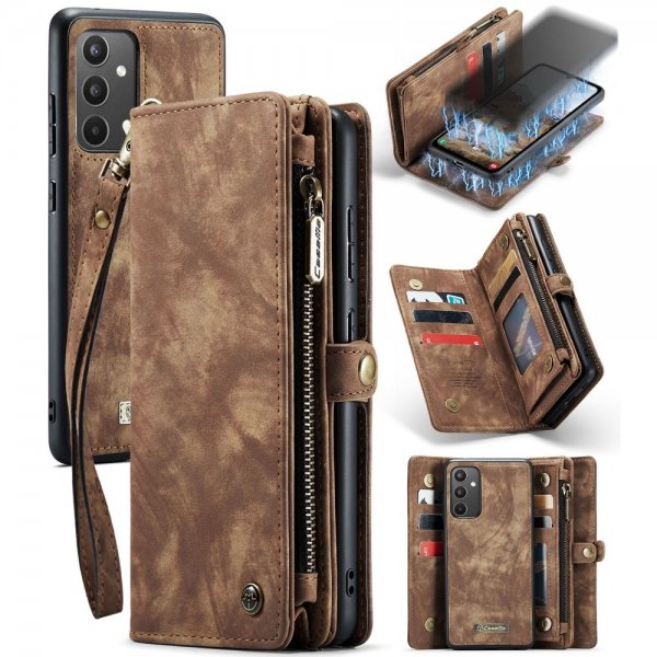 CaseMe Samsung Galaxy A34 5G Etui 008 Series Aftagelig Skal Brun