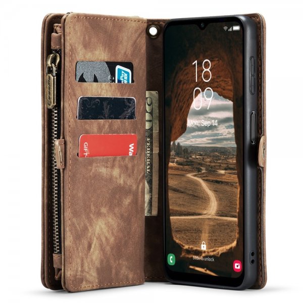 CaseMe Samsung Galaxy A34 5G Etui 008 Series Aftagelig Skal Brun